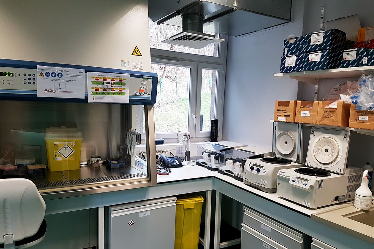<hr>Salle technique pour la génération des lysats.