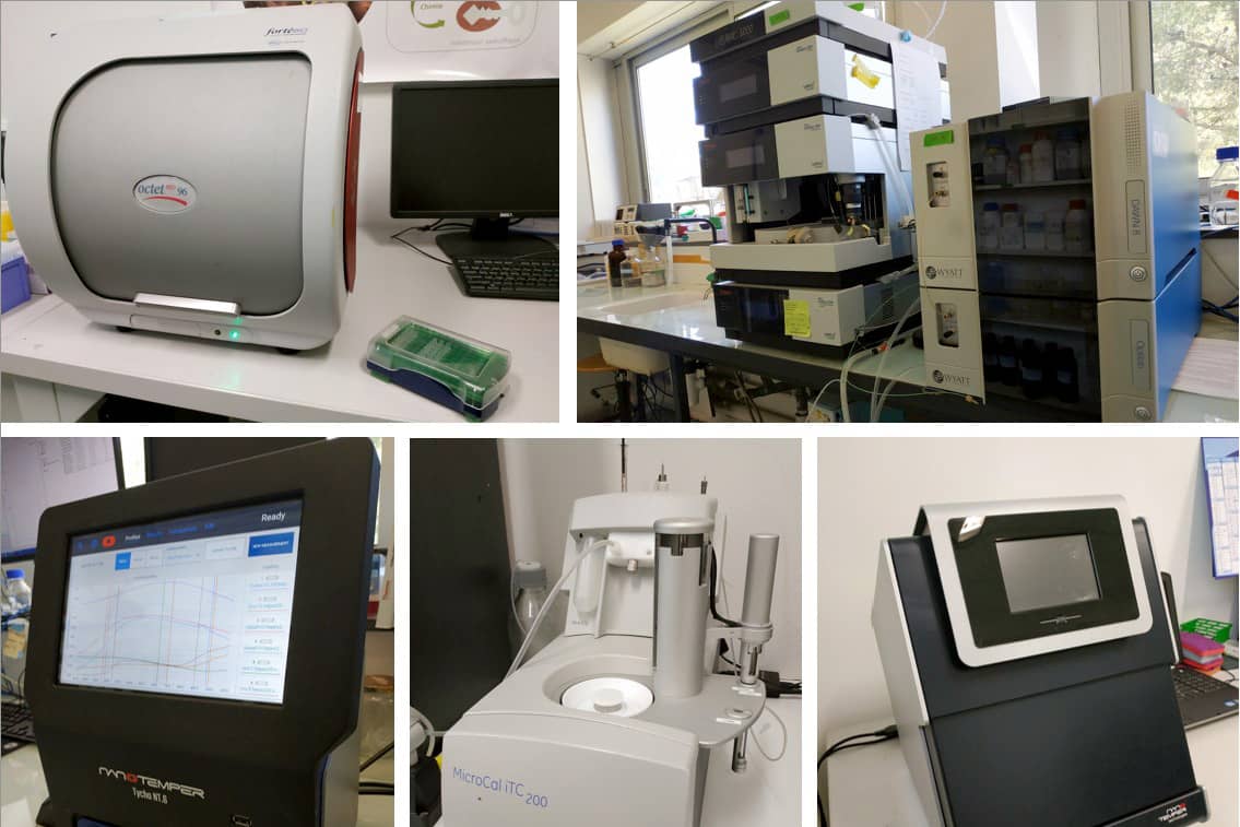 <hr>Plateau de caractérisation biophysique pour les techniques de BLI, SEC-MALS, nanoDSF, ITC et MST.