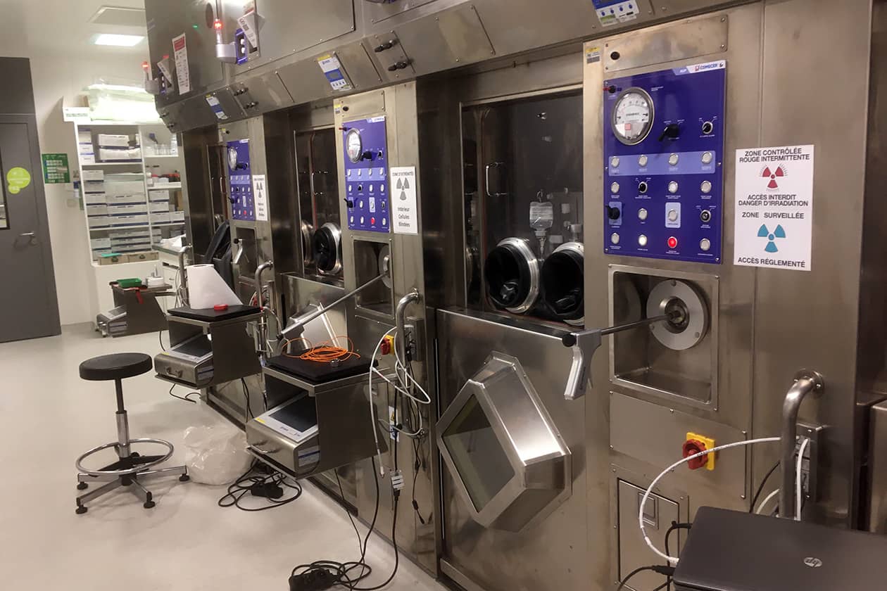 <hr>Laboratoire « chaud » pour la production automatisée de radiotraceurs.
