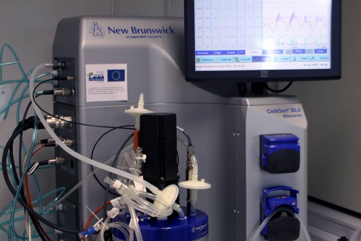 <hr>Bioréacteur eucaryote Celligen Blu (Eppendorf). © Nantes Université, P2R.