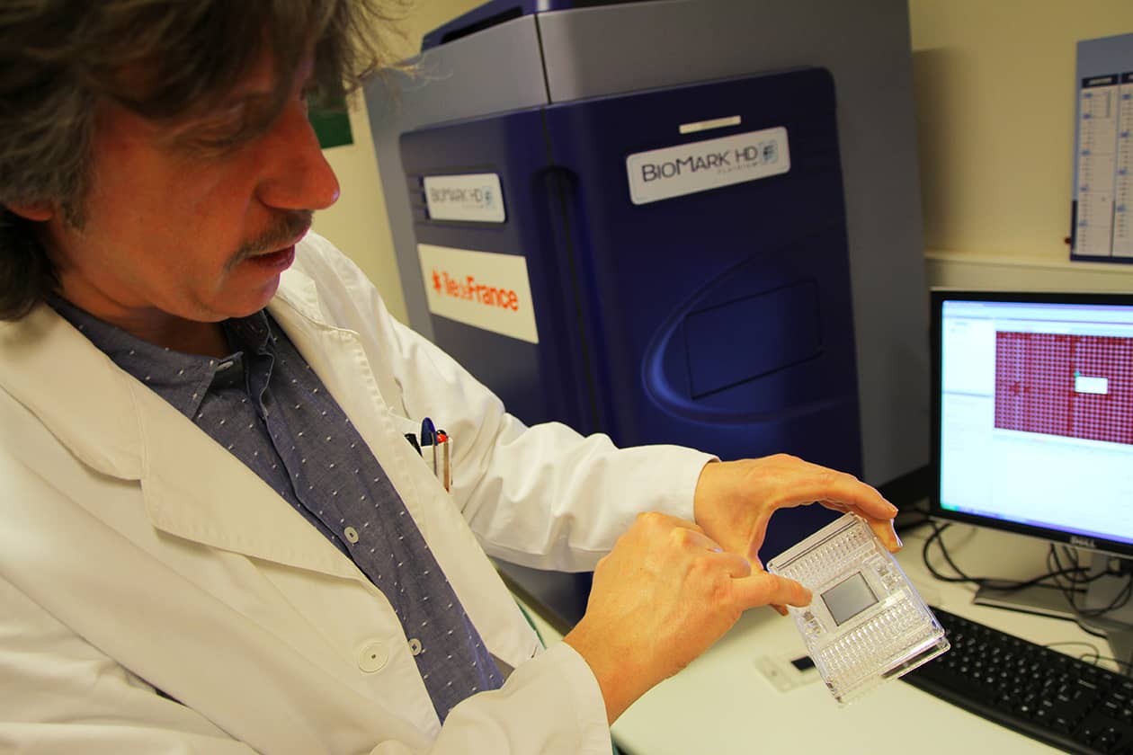 <hr>Système Biomark HD (Fluidigm) pour qPCR et dPCR à haut débit.