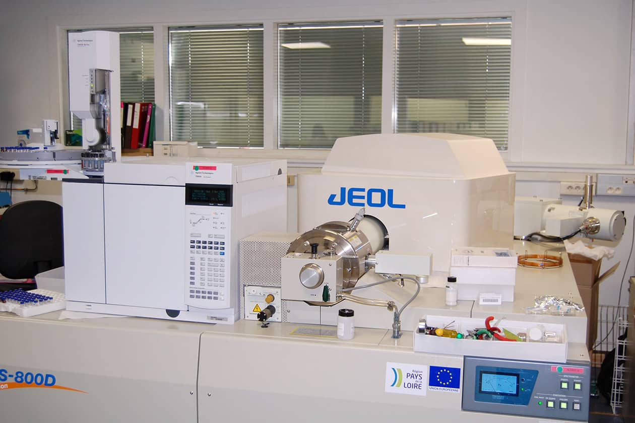 <hr>GC-HRMS Jeol MS 800D BE à secteur magnétique haute résolution.