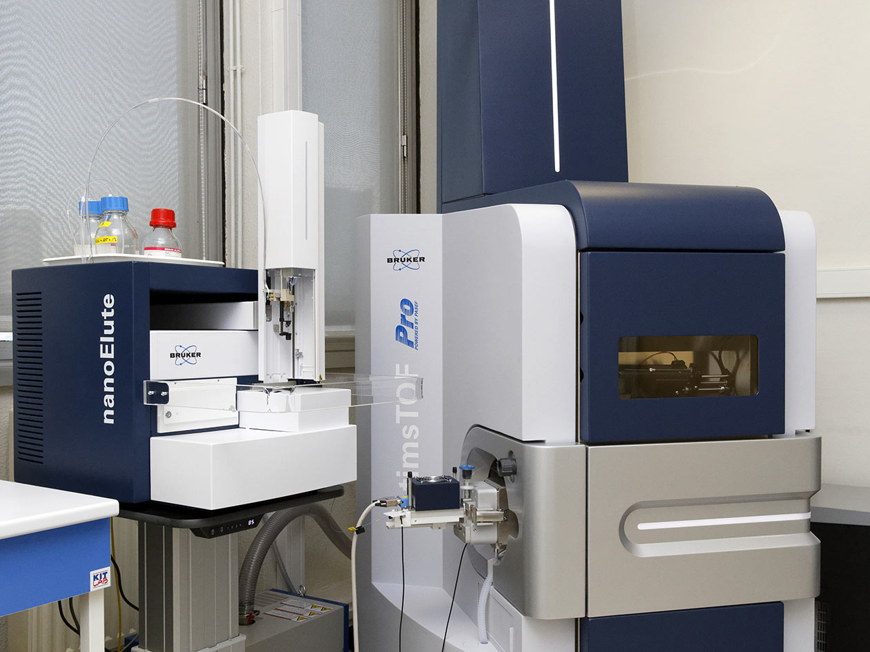 <hr>Système LC-MS/MS avec nanoElute et timsTOF Pro.
